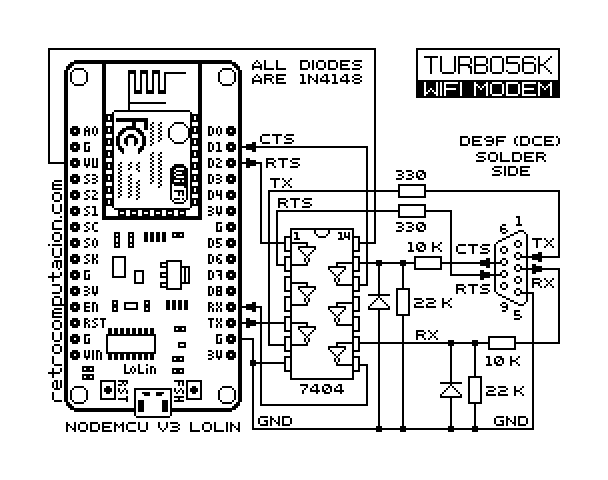 Plano del módem wifi con inversor 7404