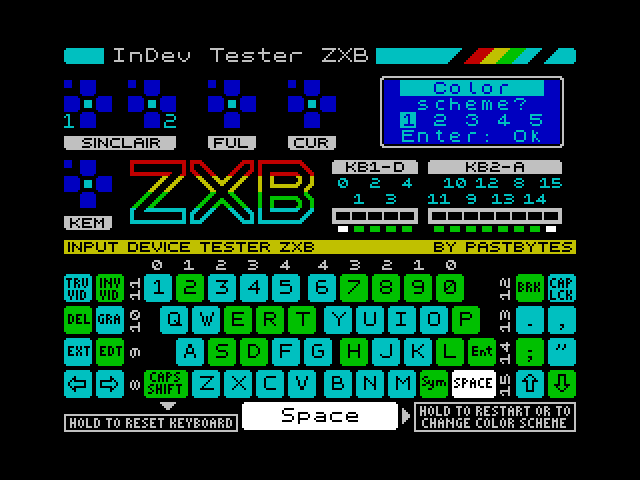 Pantalla de InDev Tester ZXB